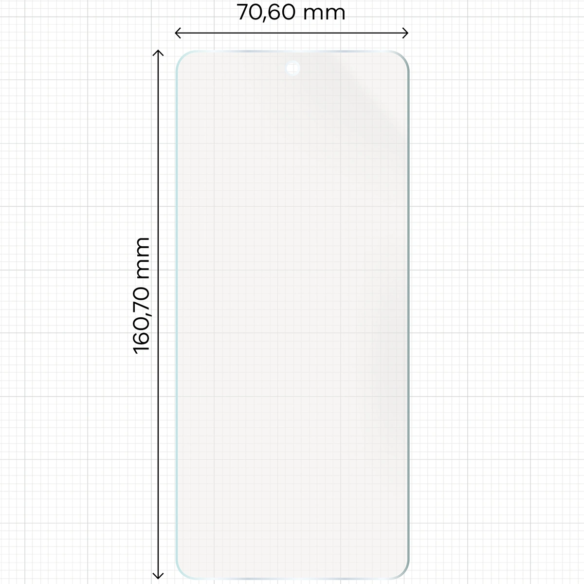 Miarka z wymiarami folii matowej Bizon Film Sun Duo do Motorola Moto G56 5G